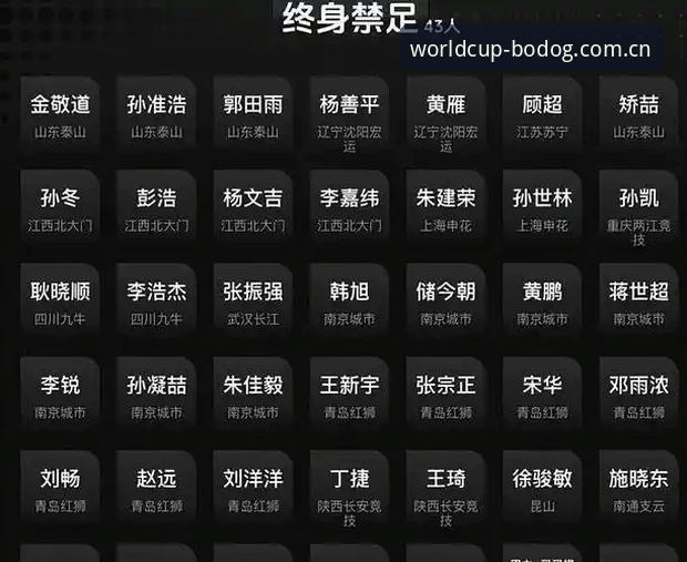 博狗博彩常见问题 中国足协第三批禁足名单最新动态:17人终身禁赛,48人遭行业重罚